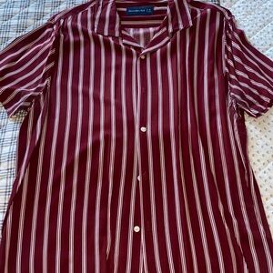 Abercrombie & Fitch Red and White Striped Shirt